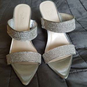 Silver Sparkly Kitten Heels